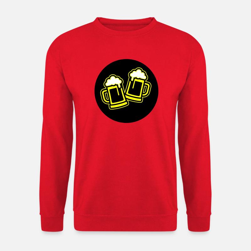 Bier Anstoßen Symbol Bierkrug - Unisex Pullover - Rot