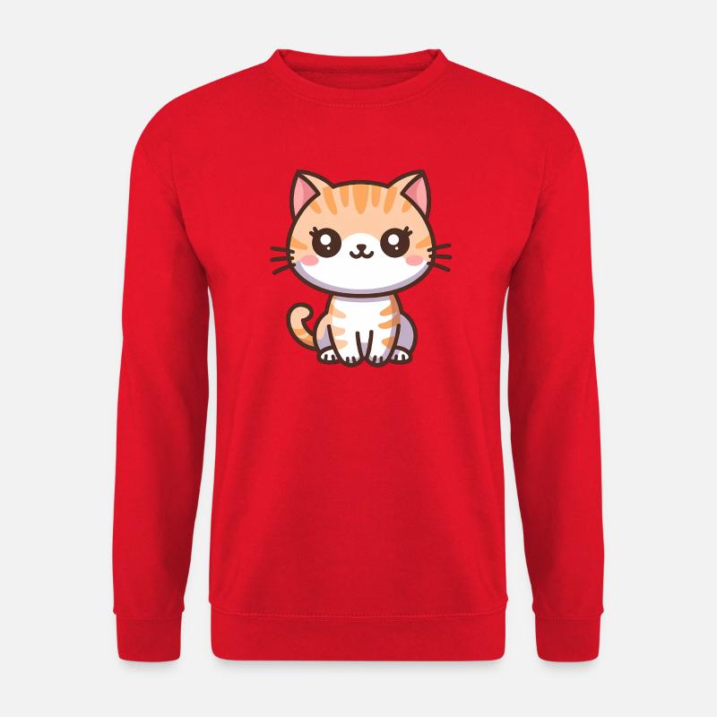 Niedliches Cartoon-Kätzchen - Unisex Pullover - Rot