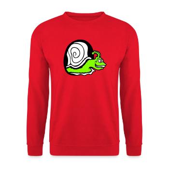 escargot regarde trou mur trou de souris drôle idiot - Sweat-shirt Unisexe - rouge - Devant - Alina (178cm) & Michal (187cm)