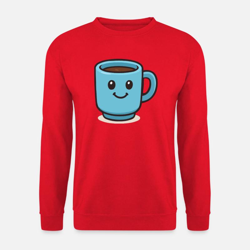 Fröhlicher Kaffeebecher - Unisex Pullover - Rot
