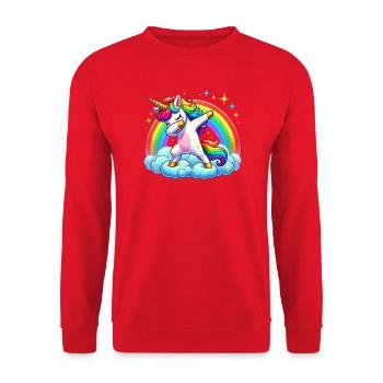 Licornes Dabbing Dab Licorne Licorne Femmes - Sweat-shirt Unisexe - rouge - Devant - Alina (178cm) & Michal (187cm)