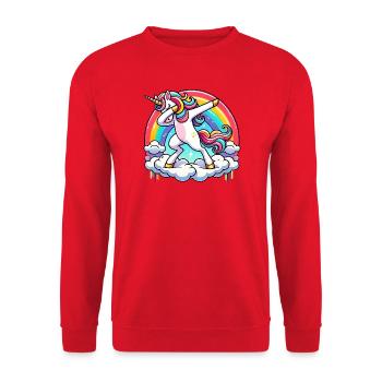 Licornes Dabbing Dab Licorne Licorne Femmes - Sweat-shirt Unisexe - rouge - Devant - Alina (178cm) & Michal (187cm)