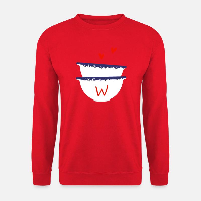 Bretonischer Buchstabe mit Schalen - Unisex Pullover - Rot