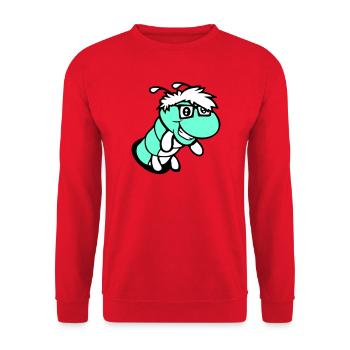 nerd caterpillar looks hole geek worm horn-rimmed glasses smart - Unisex Sweatshirt - red - Front - Alina (178cm) & Michal (187cm)