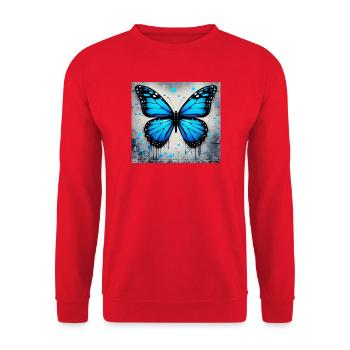 butterfly - Unisex Sweatshirt - red - Front - Alina (178cm) & Michal (187cm)