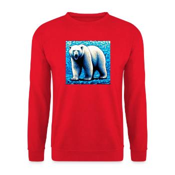 ours blanc - Sweat-shirt Unisexe - rouge - Devant - Alina (178cm) & Michal (187cm)