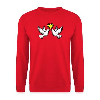 Wedding Dove Couple Couple Heart - Unisex Sweatshirt - red - Front - Alina (178cm) & Michal (187cm)