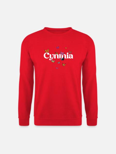 Schöner Mädchenname mit Schmetterlingen CYNTHIA - Unisex Pullover - Rot