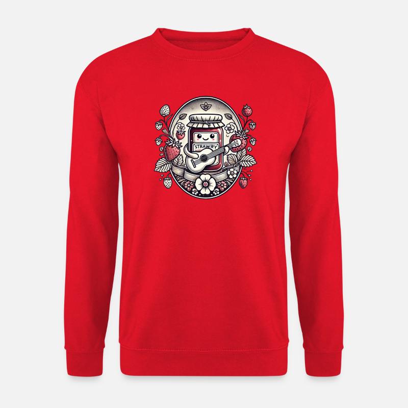Kawaii Marmeladenglas mit Erdbeeren - Unisex Pullover - Rot