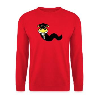 Caterpillar High School Graduation Passed College Worm - Unisex Sweatshirt - red - Front - Alina (178cm) & Michal (187cm)