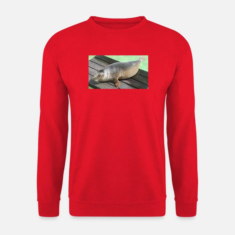 Robbenjunges auf Texel - Unisex Pullover - Rot