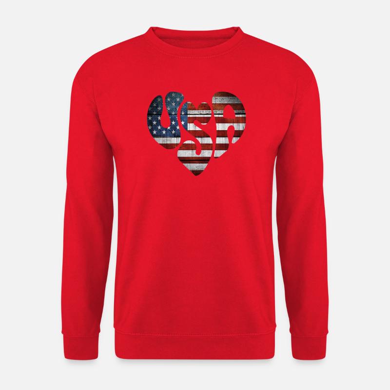 Vintage Amerikanischer Griff und Herz - Unisex Pullover - Rot