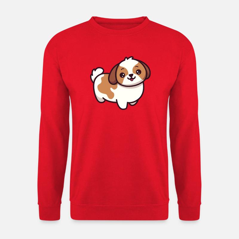Niedlicher Welpen-Cartoon - Unisex Pullover - Rot