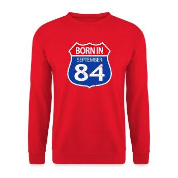 Born_in_September_84 - Unisex Sweatshirt - red - Front - Alina (178cm) & Michal (187cm)
