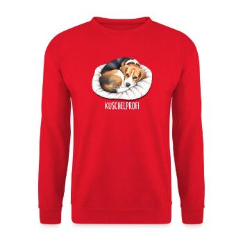Beagle cuddle professional for dog lovers - Unisex Sweatshirt - red - Front - Alina (178cm) & Michal (187cm)