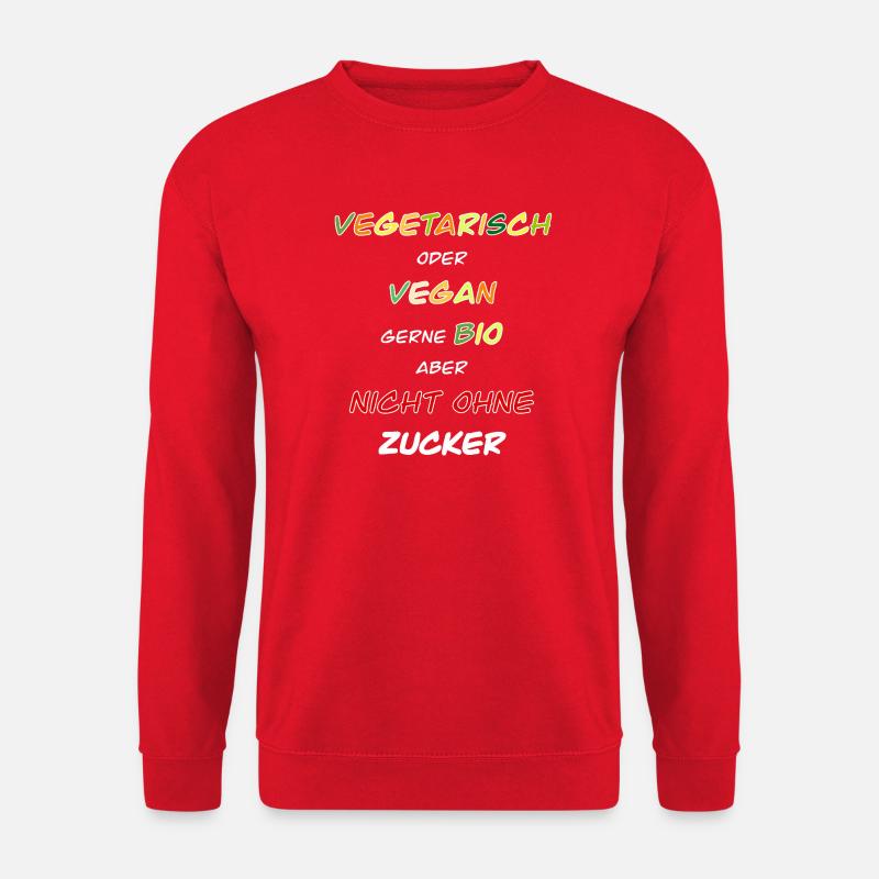 Vegetarisch, vegan, gerne bio! - Unisex Pullover - Rot