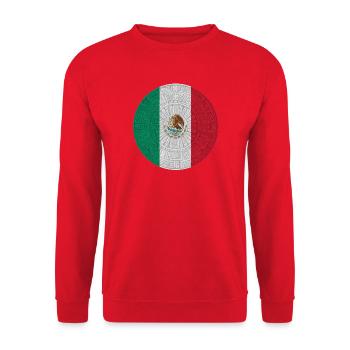 Mexikanische Flagge im Tramp-Stil - Unisex Pullover - Rot - Vorne - Alina (178cm) & Michal (187cm)