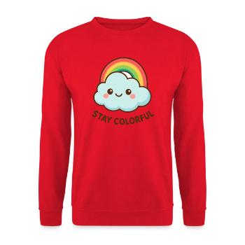 Cute cloud rainbow graphic - Unisex Sweatshirt - red - Front - Alina (178cm) & Michal (187cm)