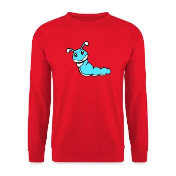 Caterpillar sweet sweet little smiles friendly happy - Unisex Sweatshirt - red - Front - Alina (178cm) & Michal (187cm)