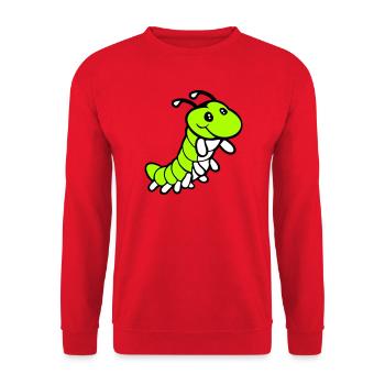 Caterpillar sweet sweet little smiles friendly happy - Unisex Sweatshirt - red - Front - Alina (178cm) & Michal (187cm)