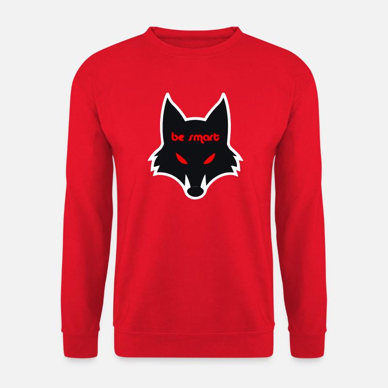Düstere Wolfgrafik mit Botschaft - Unisex Pullover - Rot