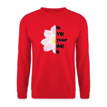 Love Yourself – Floral Motif 🌸✨ - Unisex Sweatshirt - red - Front - Alina (178cm) & Michal (187cm)