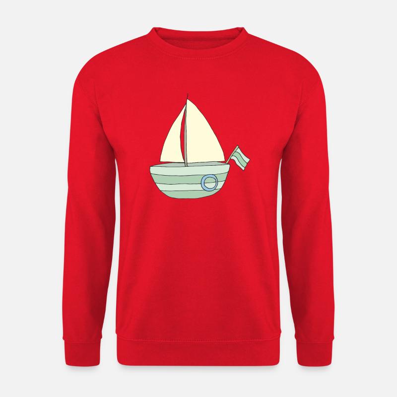 Verspieltes Segelboot Muster - Unisex Pullover - Rot