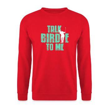 Talk Birdie to Me Funny Golf Phrase Humor - Unisex Sweatshirt - red - Front - Alina (178cm) & Michal (187cm)