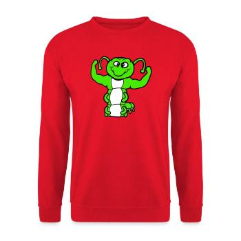 Caterpillar Bodybuilder Strong Muscles Training Gym Hobby - Unisex Sweatshirt - red - Front - Alina (178cm) & Michal (187cm)