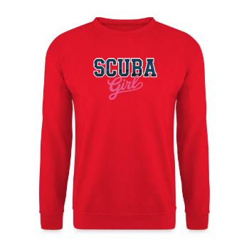 Conception de fille de plongée - Sweat-shirt Unisexe - rouge - Devant - Alina (178cm) & Michal (187cm)