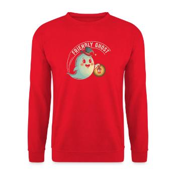 Fantôme amical avec lanterne - Sweat-shirt Unisexe - rouge - Devant - Alina (178cm) & Michal (187cm)