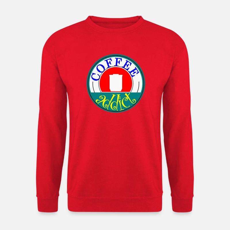 Coffee Addict Retro Abzeichen Design - Unisex Pullover - Rot
