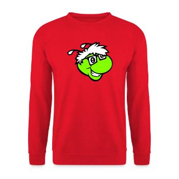 Nerd Caterpillar Intelligent Geek Worm Horn-rimmed Glasses Smart - Unisex Sweatshirt - red - Front - Alina (178cm) & Michal (187cm)