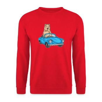 Bear Car - Unisex Sweatshirt - red - Front - Alina (178cm) & Michal (187cm)