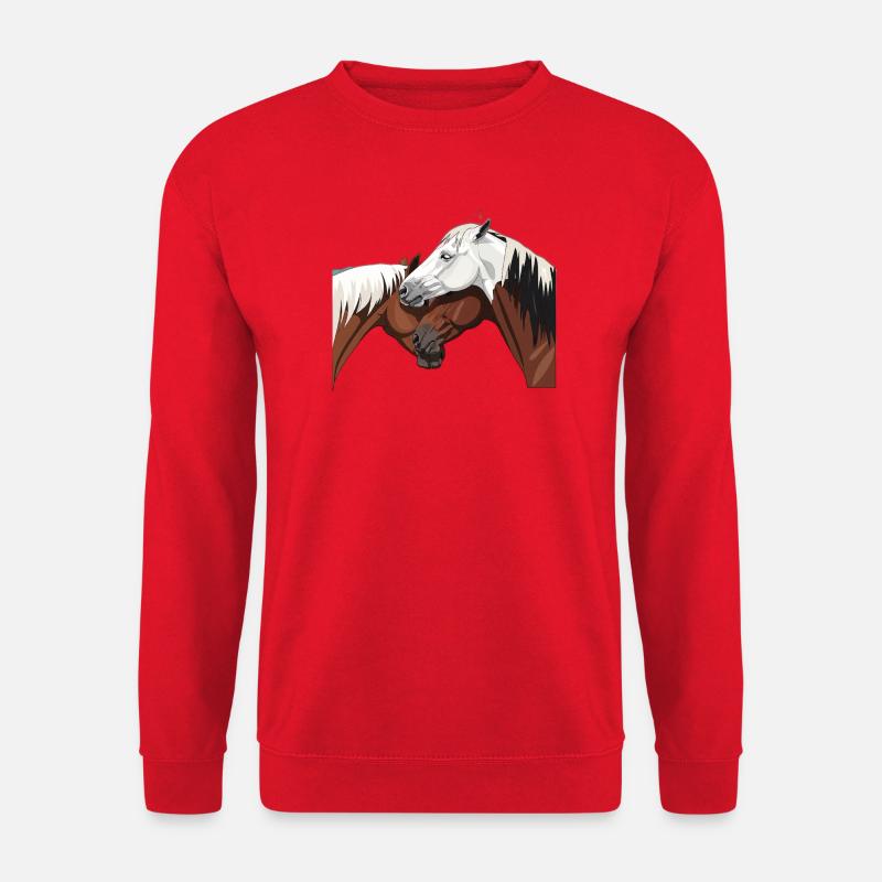 Pferde Verbindung - beste Freunde - Unisex Pullover - Rot