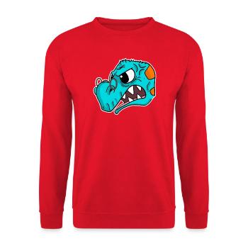 Vieux dinosaure avec des lunettes - Sweat-shirt Unisexe - rouge - Devant - Alina (178cm) & Michal (187cm)