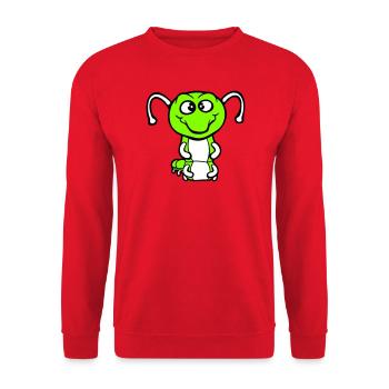 Caterpillar Friendly sweet lovely smiles happy Comic - Unisex Sweatshirt - red - Front - Alina (178cm) & Michal (187cm)