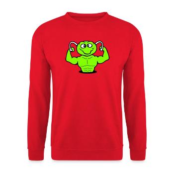 Caterpillar Bodybuilder Muscle Building Strong Fitness Gym - Unisex Sweatshirt - red - Front - Alina (178cm) & Michal (187cm)