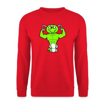 Caterpillar Bodybuilder Muscle Building Strong Fitness Gym - Unisex Sweatshirt - red - Front - Alina (178cm) & Michal (187cm)