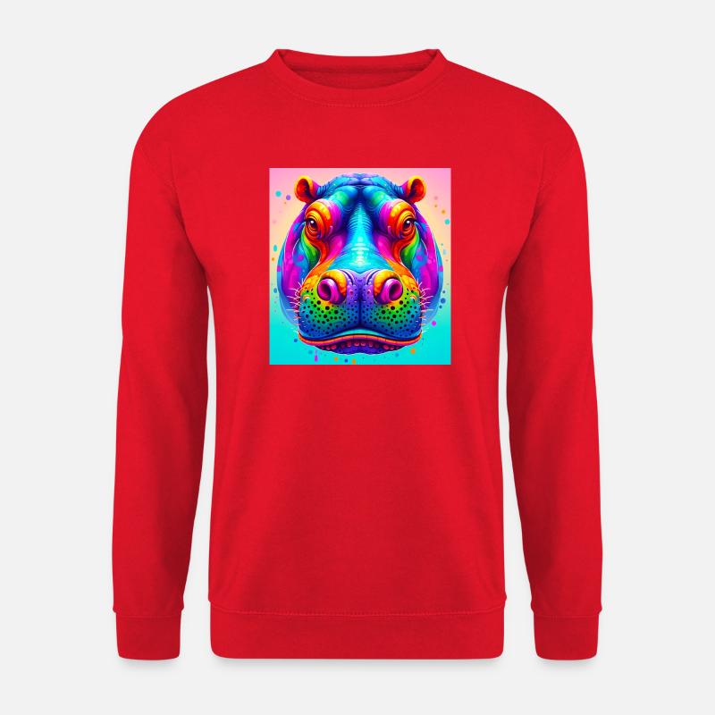Nilpferd - Unisex Pullover - Rot