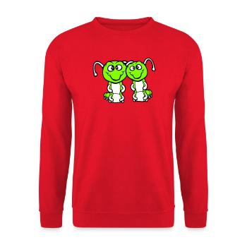 2 chenilles mignonnes deux amis cher couple amoureux - Sweat-shirt Unisexe - rouge - Devant - Alina (178cm) & Michal (187cm)
