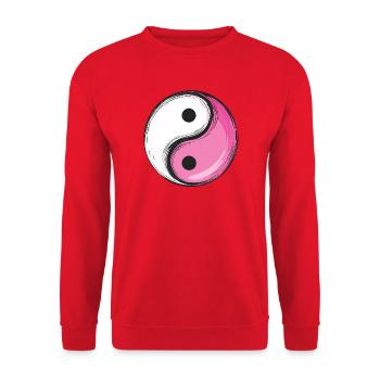 Yin and Yang pink version :) - Unisex Sweatshirt - red - Front - Alina (178cm) & Michal (187cm)