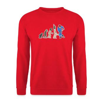 Evolution Eishockeyspieler  - Unisex Sweatshirt - red - Front - Alina (178cm) & Michal (187cm)