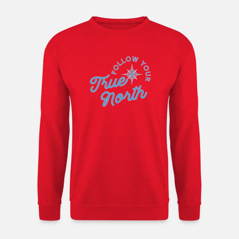 Kompassmotiv mit Abenteuerbotschaft - Unisex Pullover - Rot