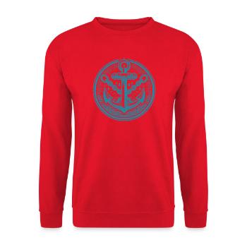Conception d’ancre de marin pour vêtements - Sweat-shirt Unisexe - rouge - Devant - Alina (178cm) & Michal (187cm)