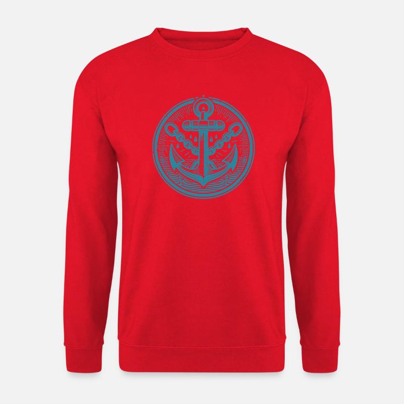 Seefahrer Anker Design für Kleidung - Unisex Pullover - Rot