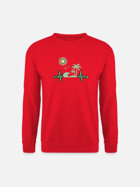 Tropisch Palmen Urlaub Meer - Unisex Pullover - Rot