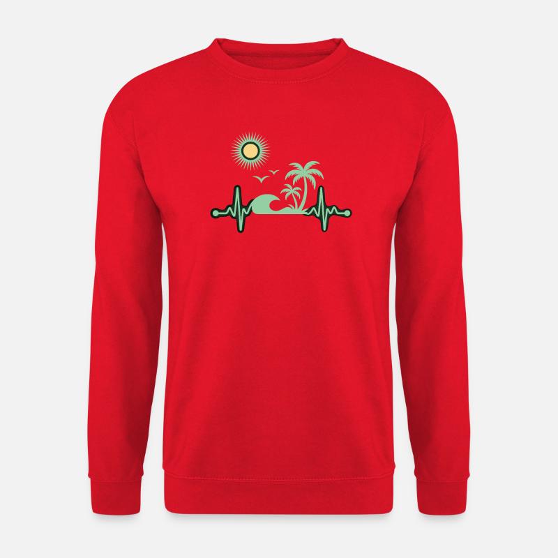Tropisch Palmen Urlaub Meer - Unisex Pullover - Rot