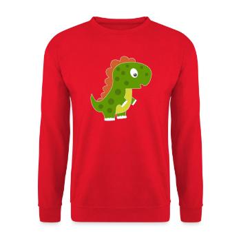 Playful dino with colorful back - Unisex Sweatshirt - red - Front - Alina (178cm) & Michal (187cm)