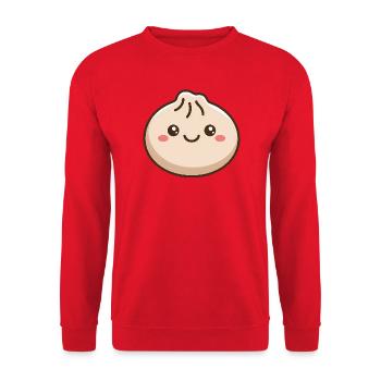 Adorable Dumpling Kawaii Food - Unisex Sweatshirt - red - Front - Alina (178cm) & Michal (187cm)